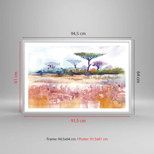 Plagát v bielom ráme - Farby savany - 91x61 cm