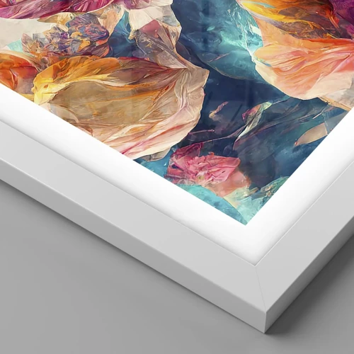 Plagát v bielom ráme - Farebné bohatstvo kytice - 70x50 cm