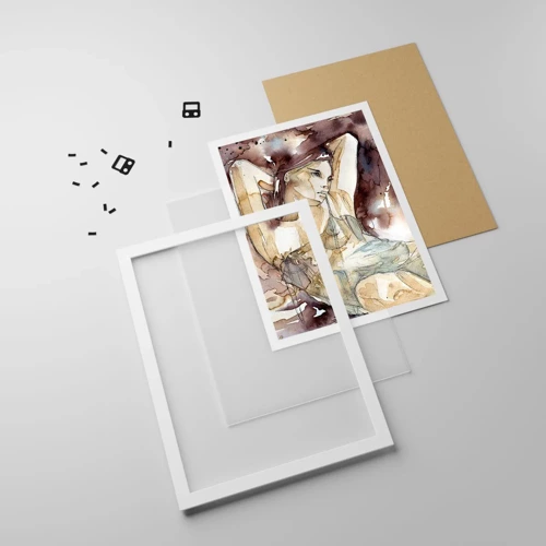 Plagát v bielom ráme - Fialová nálada - 40x50 cm