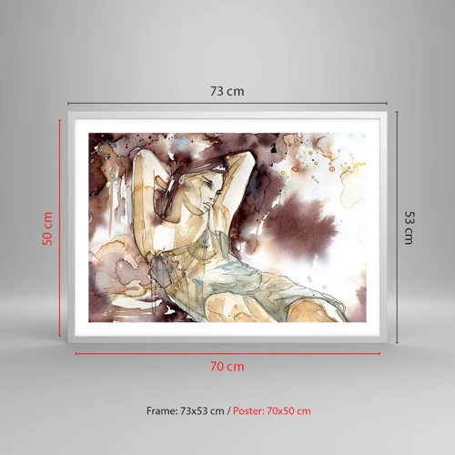 Plagát v bielom ráme - Fialová nálada - 70x50 cm