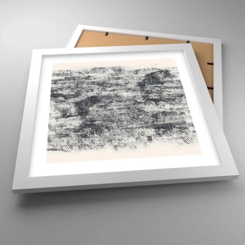 Plagát v bielom ráme - Hmlistá kompozícia - 30x30 cm