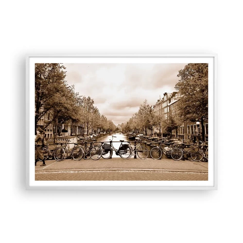 Plagát v bielom ráme - Holandská atmosféra - 100x70 cm