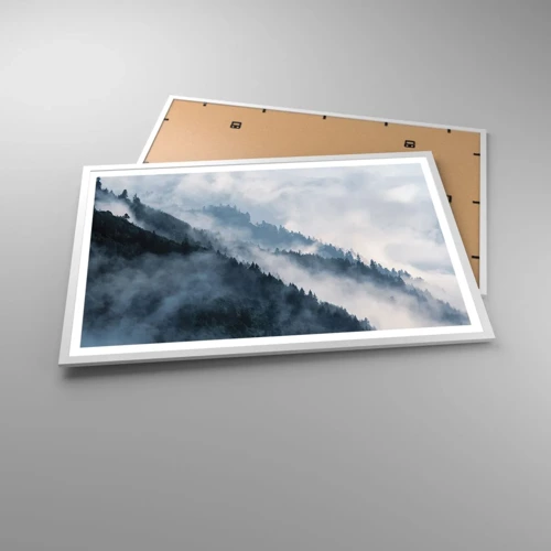 Plagát v bielom ráme - Horská mystika - 91x61 cm