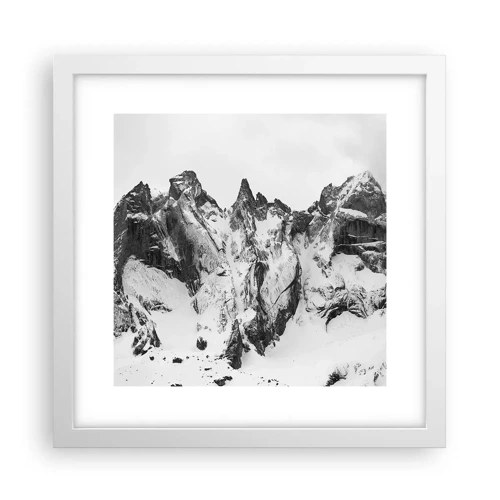 Plagát v bielom ráme - Hrozivý žulový hrebeň - 30x30 cm