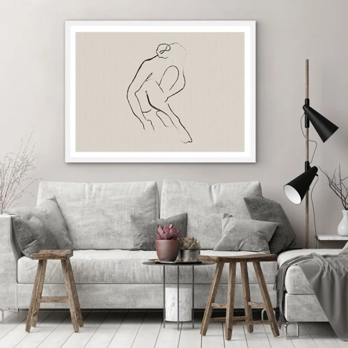 Plagát v bielom ráme - Intímna skica - 100x70 cm
