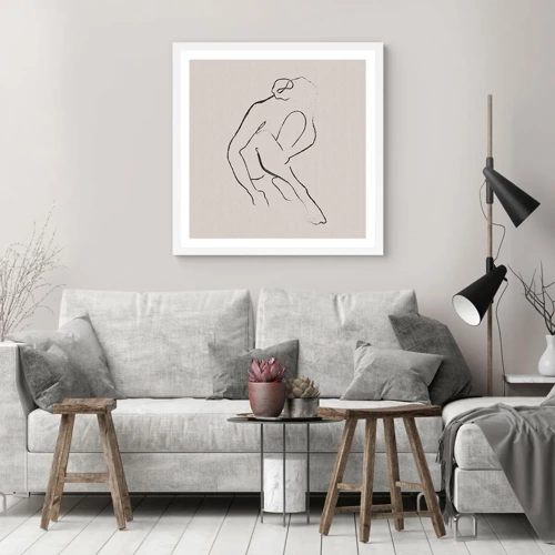 Plagát v bielom ráme - Intímna skica - 30x30 cm