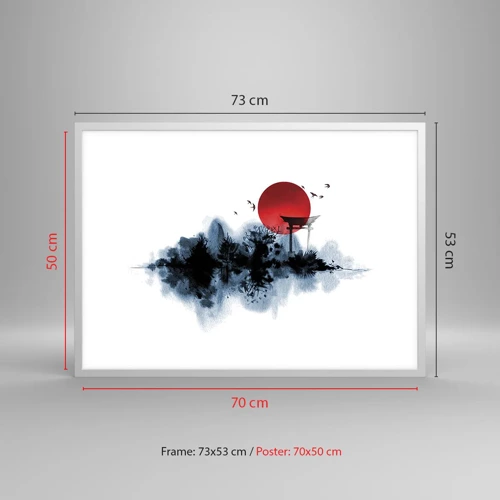 Plagát v bielom ráme - Japonský pohľad - 70x50 cm