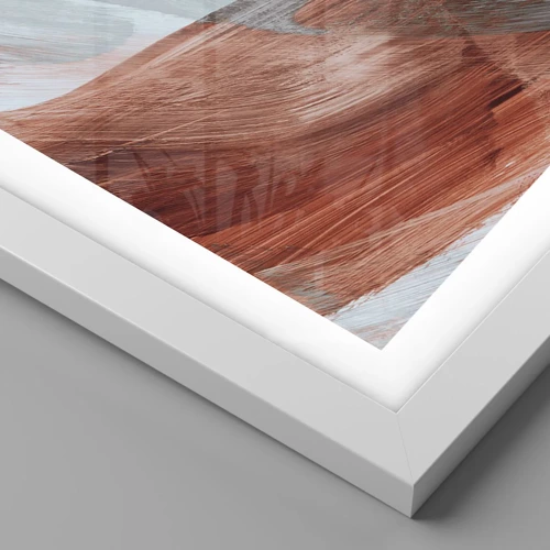 Plagát v bielom ráme - Jesenná veterná abstrakcia - 100x70 cm