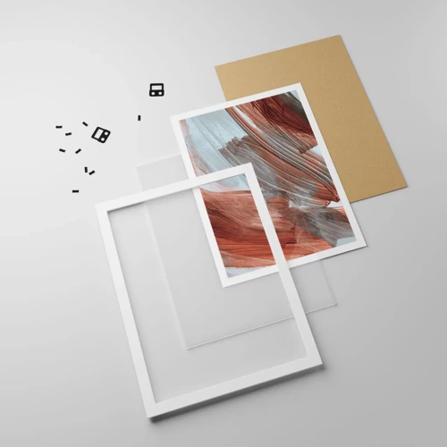 Plagát v bielom ráme - Jesenná veterná abstrakcia - 40x50 cm
