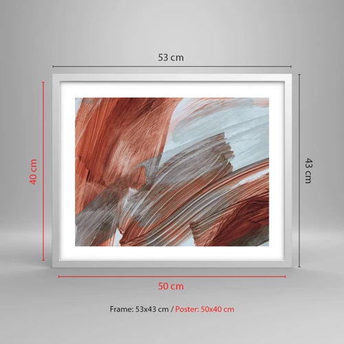 Plagát v bielom ráme - Jesenná veterná abstrakcia - 50x40 cm
