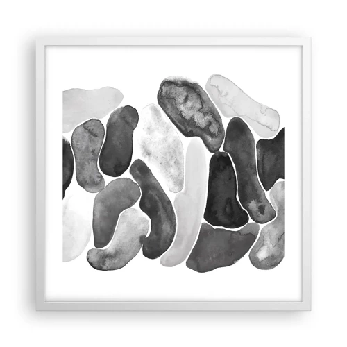 Plagát v bielom ráme - Kamenistá abstrakcia - 50x50 cm