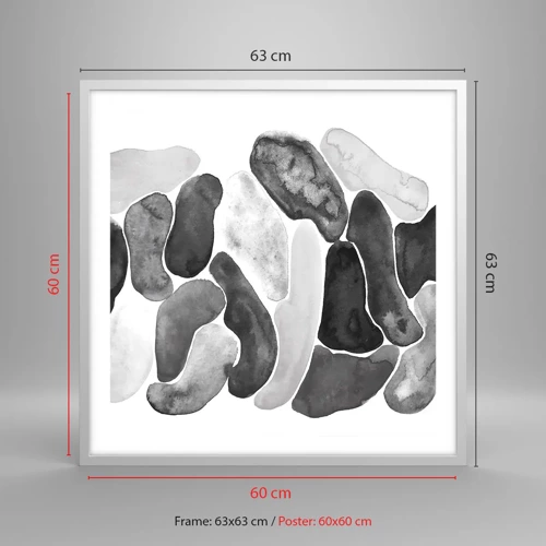 Plagát v bielom ráme - Kamenistá abstrakcia - 60x60 cm