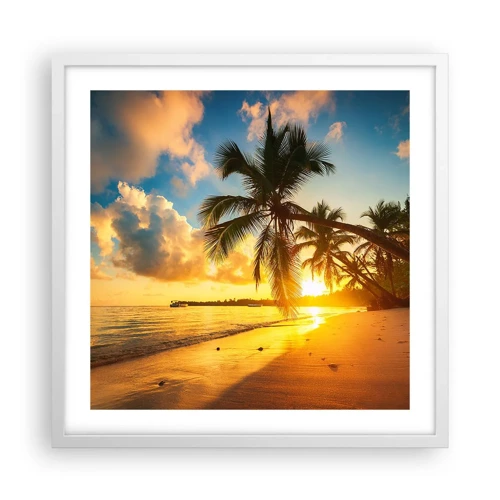 Plagát v bielom ráme - Karibský sen - 50x50 cm