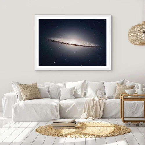 Plagát v bielom ráme - Kedysi dávno v jednej preďalekej galaxii… - 50x40 cm