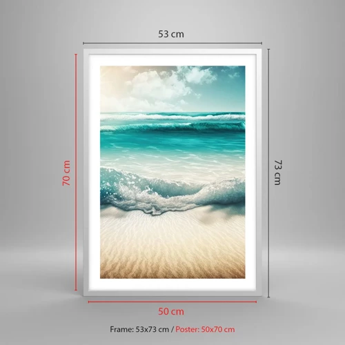 Plagát v bielom ráme - Kľud oceánu - 50x70 cm
