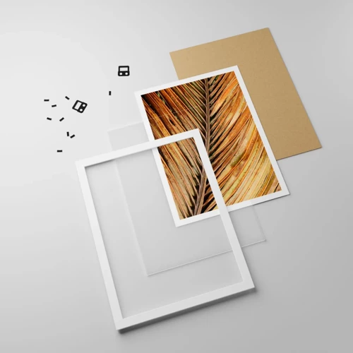 Plagát v bielom ráme - Kokosové zlato - 40x50 cm