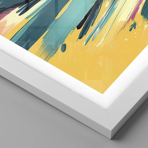 Plagát v bielom ráme - Kompozícia – explózia radosti - 40x50 cm
