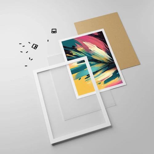 Plagát v bielom ráme - Kompozícia – explózia radosti - 50x70 cm