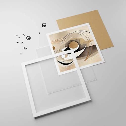 Plagát v bielom ráme - Kompozícia: podstata vecí - 60x60 cm