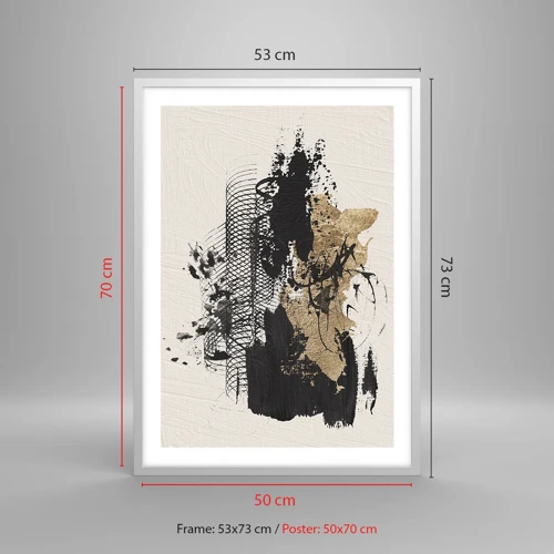 Plagát v bielom ráme - Kompozícia s vášňou - 50x70 cm