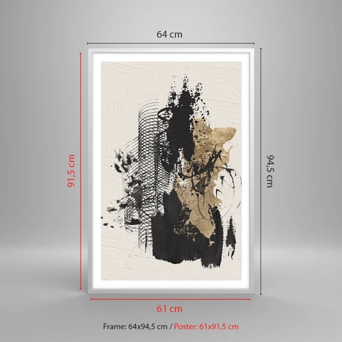 Plagát v bielom ráme - Kompozícia s vášňou - 61x91 cm