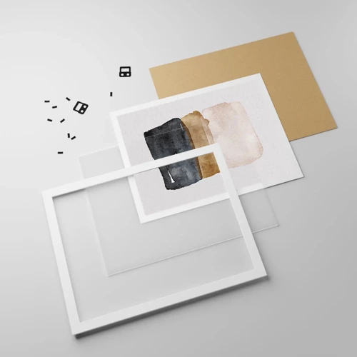 Plagát v bielom ráme - Kompozícia zemitých farieb - 50x40 cm