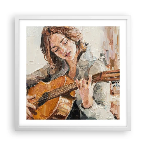 Plagát v bielom ráme - Koncert pre gitaru a dievčenské srdce - 50x50 cm