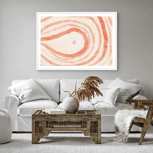 Plagát v bielom ráme - Koralové kruhy – kompozícia - 60x60 cm