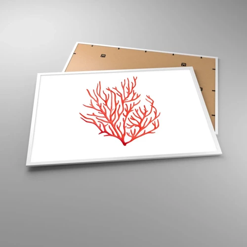 Plagát v bielom ráme - Koralový filigrán - 100x70 cm