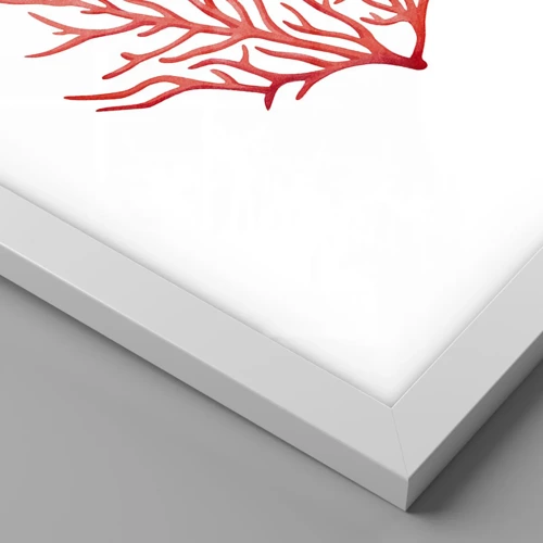 Plagát v bielom ráme - Koralový filigrán - 50x50 cm