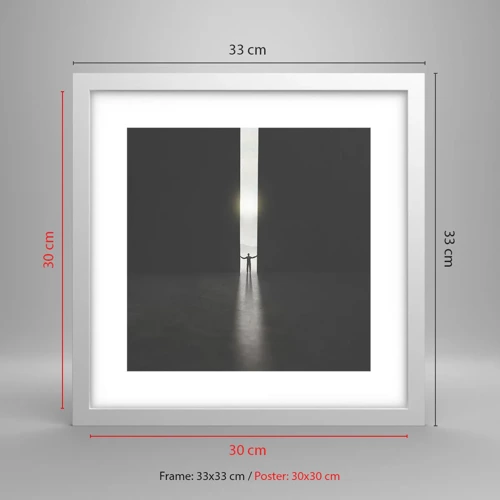 Plagát v bielom ráme - Krok k svetlej budúcnosti - 30x30 cm