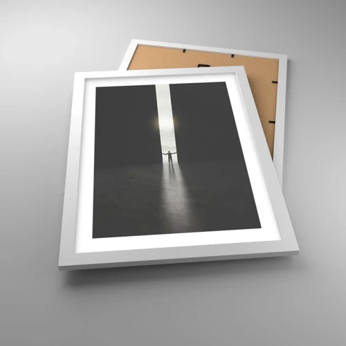 Plagát v bielom ráme - Krok k svetlej budúcnosti - 30x40 cm