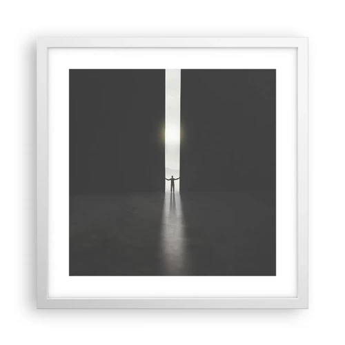 Plagát v bielom ráme - Krok k svetlej budúcnosti - 40x40 cm