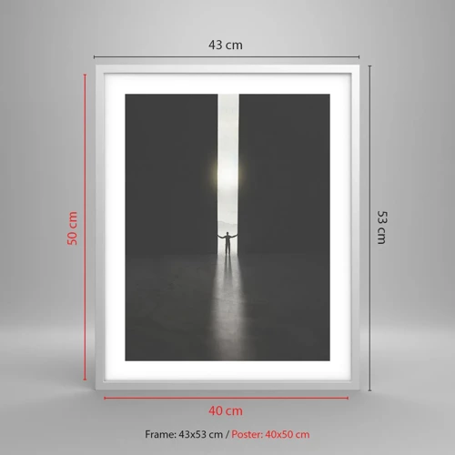 Plagát v bielom ráme - Krok k svetlej budúcnosti - 40x50 cm