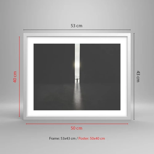 Plagát v bielom ráme - Krok k svetlej budúcnosti - 50x40 cm