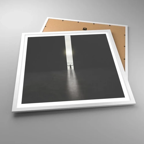 Plagát v bielom ráme - Krok k svetlej budúcnosti - 60x60 cm