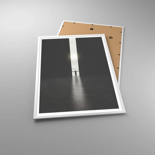 Plagát v bielom ráme - Krok k svetlej budúcnosti - 70x100 cm