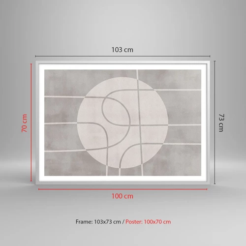 Plagát v bielom ráme - Kruhovo a priamo - 100x70 cm
