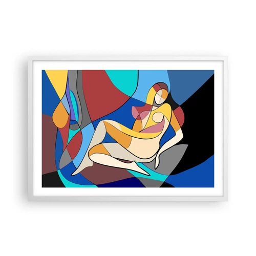 Plagát v bielom ráme - Kubistický akt - 70x50 cm