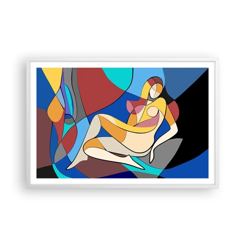 Plagát v bielom ráme - Kubistický akt - 91x61 cm
