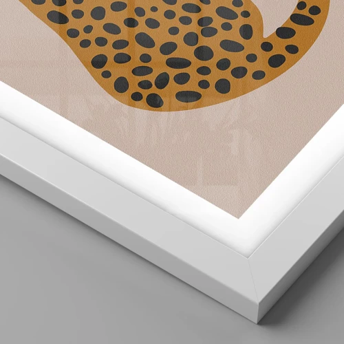 Plagát v bielom ráme - Leopardný vzor je v móde - 91x61 cm