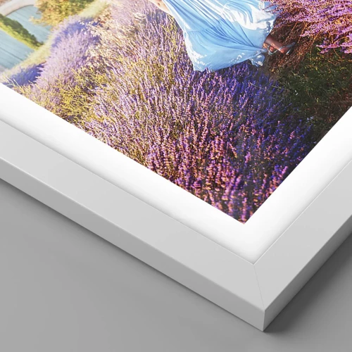 Plagát v bielom ráme - Levanduľové dievča - 50x70 cm