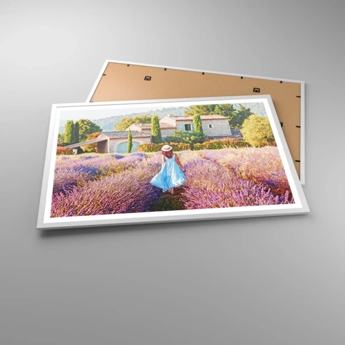 Plagát v bielom ráme - Levanduľové dievča - 91x61 cm