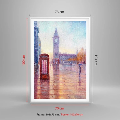 Plagát v bielom ráme - Londýnsky jesenný deň - 70x100 cm
