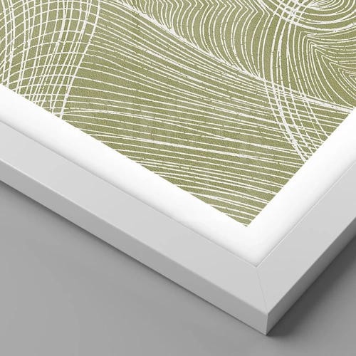 Plagát v bielom ráme - Majstrovská abstrakcia v bielej - 91x61 cm