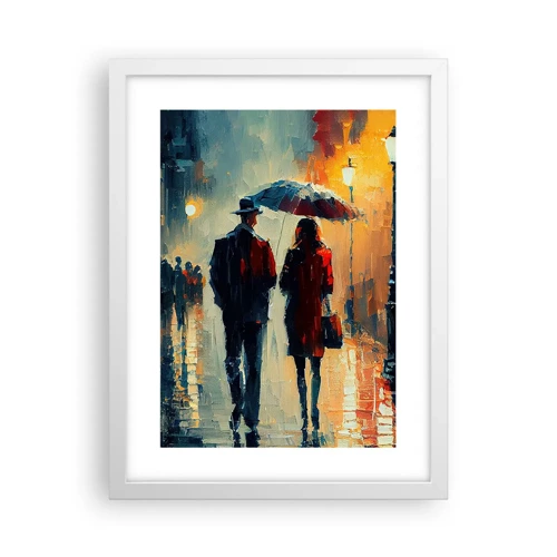 Plagát v bielom ráme - Mestská love story - 30x40 cm