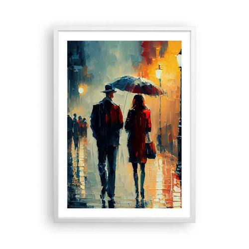 Plagát v bielom ráme - Mestská love story - 50x70 cm