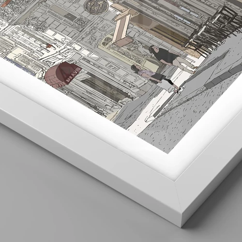 Plagát v bielom ráme - Mestské radosti - 100x70 cm