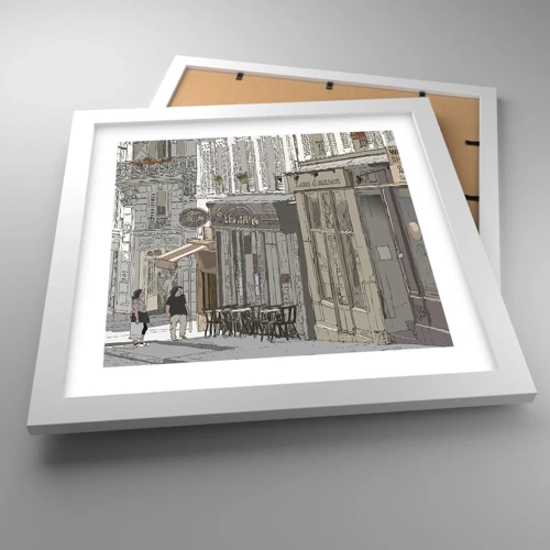Plagát v bielom ráme - Mestské radosti - 30x30 cm