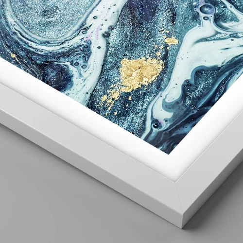 Plagát v bielom ráme - Modrý vír - 50x50 cm